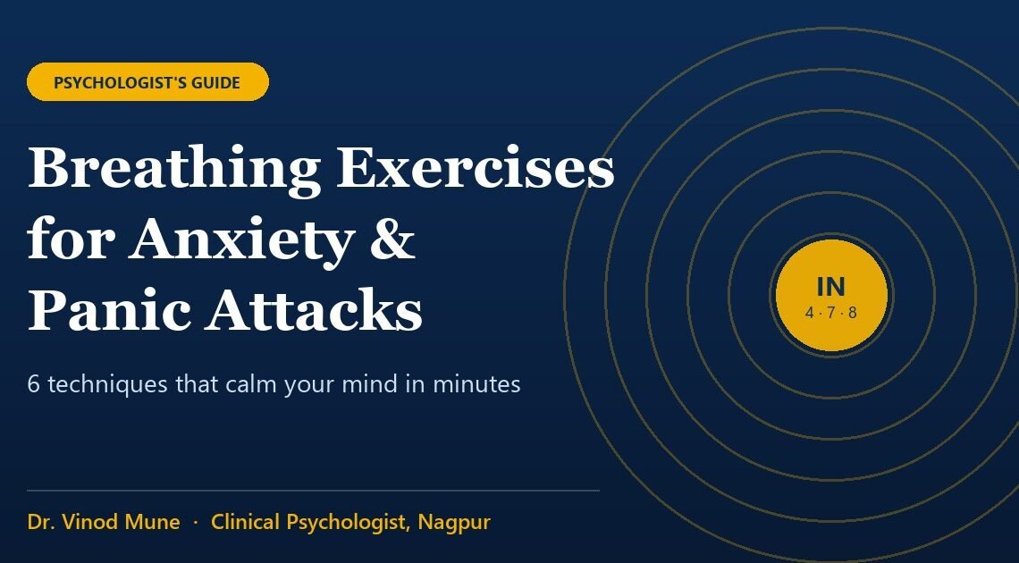 Breathing exercises for anxiety and panic attacks by Dr. Vinod Mune, psychologist in Nagpur