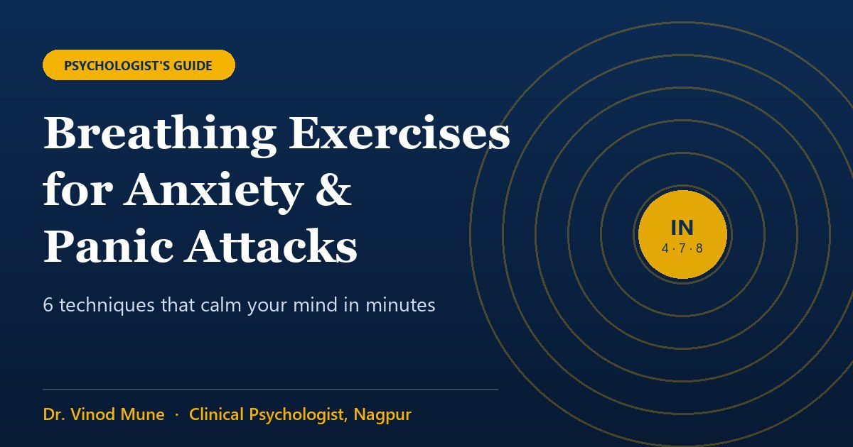 Breathing exercises for anxiety and panic attacks by Dr. Vinod Mune, psychologist in Nagpur
